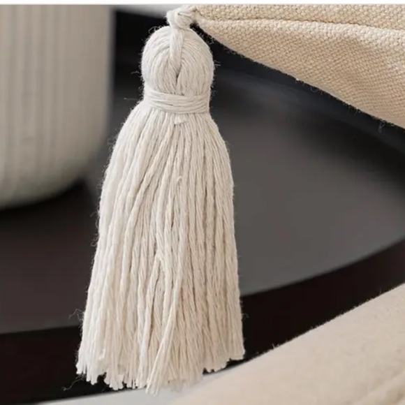 Boho Tufted Tassel Throw Pillow Covers -set of 2 - Picture 3 of 8